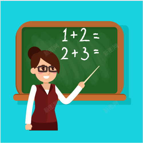 卡通数学上课矢量图ai免抠素材_新图网 https://ixintu.com 上课 卡通 数学 老师 矢量图