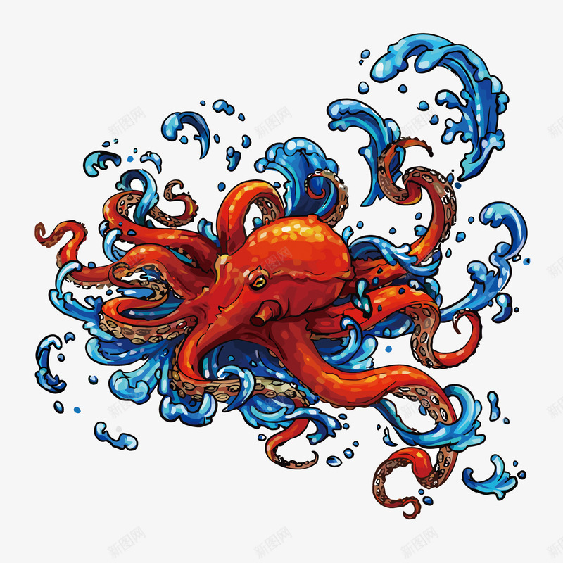 章鱼png免抠素材_新图网 https://ixintu.com PNG PNG免费下载 PNG图片 大海 手绘 章鱼