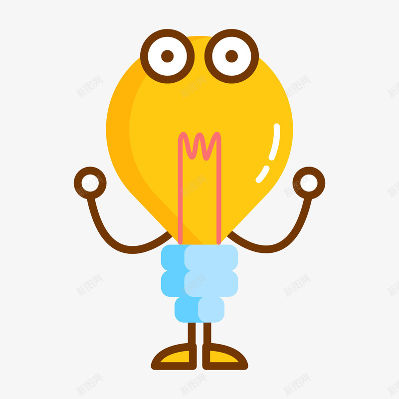 卡通灯泡矢量图图标eps_新图网 https://ixintu.com UI图标 h5图标 卡通 扁平化UI 游戏UI 灯泡 界面UI 网页UI 矢量图