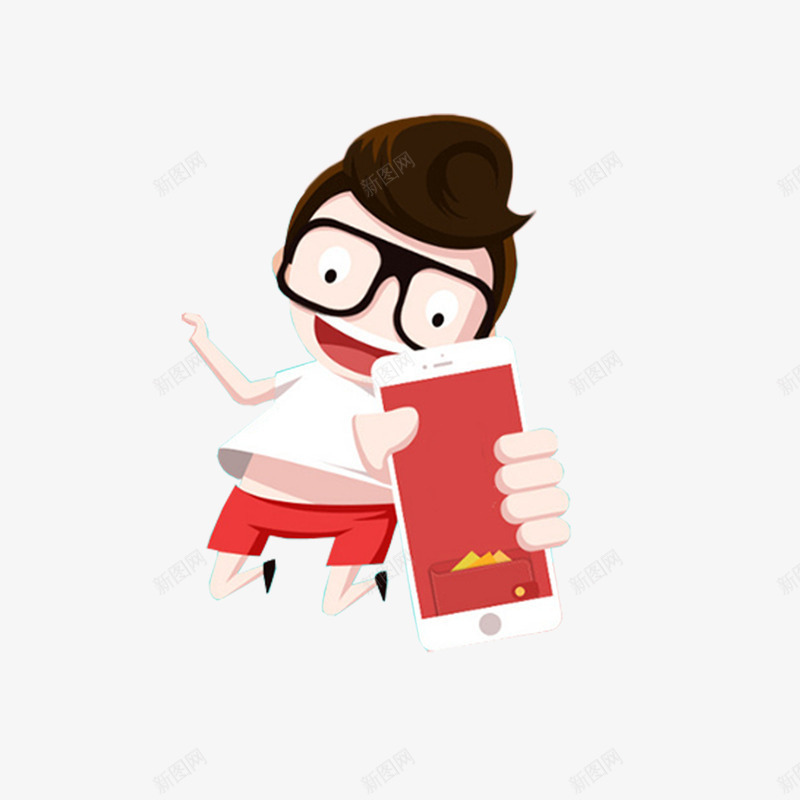 卡通眼镜小男孩手拿苹果六png免抠素材_新图网 https://ixintu.com 卡通 男孩 眼镜 苹果