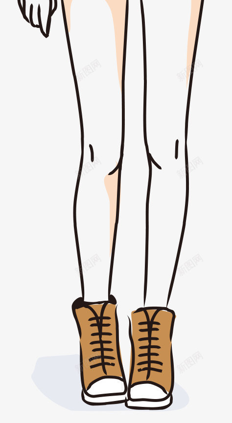手绘线描线条时尚服饰走png免抠素材_新图网 https://ixintu.com 人物插画 帅气男孩 时尚走秀 美丽女孩