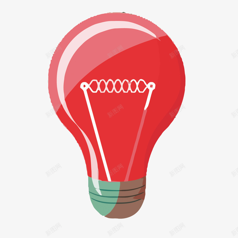 卡通红色灯泡png免抠素材_新图网 https://ixintu.com 卡通 手绘 灯泡 灯泡PNG矢量图 灯泡免扣PNG图 矢量灯泡 红灯