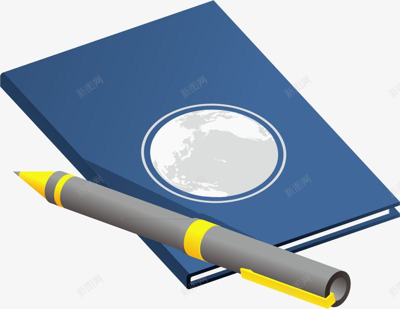 书与笔矢量图ai免抠素材_新图网 https://ixintu.com 书本 学习 钢笔 铅笔 矢量图