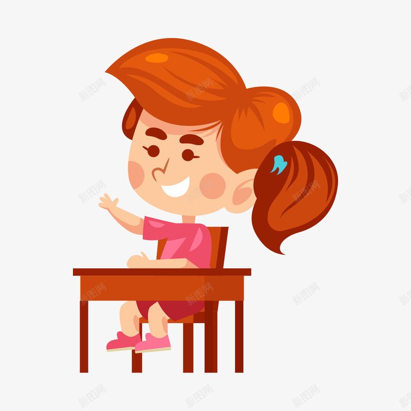 坐在课桌上举手的卡通女孩矢量图ai免抠素材_新图网 https://ixintu.com 卡通女孩 女孩 女孩形象 学习 教学 日常 课桌 矢量图