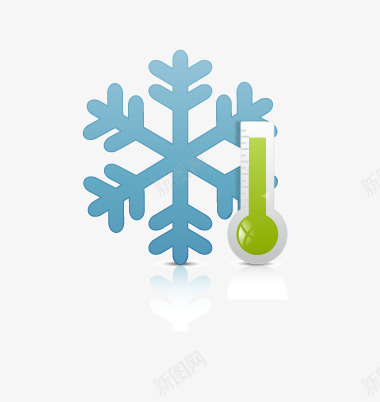 雪花天气png免抠素材_新图网 https://ixintu.com 扁平化 温度计 雪花