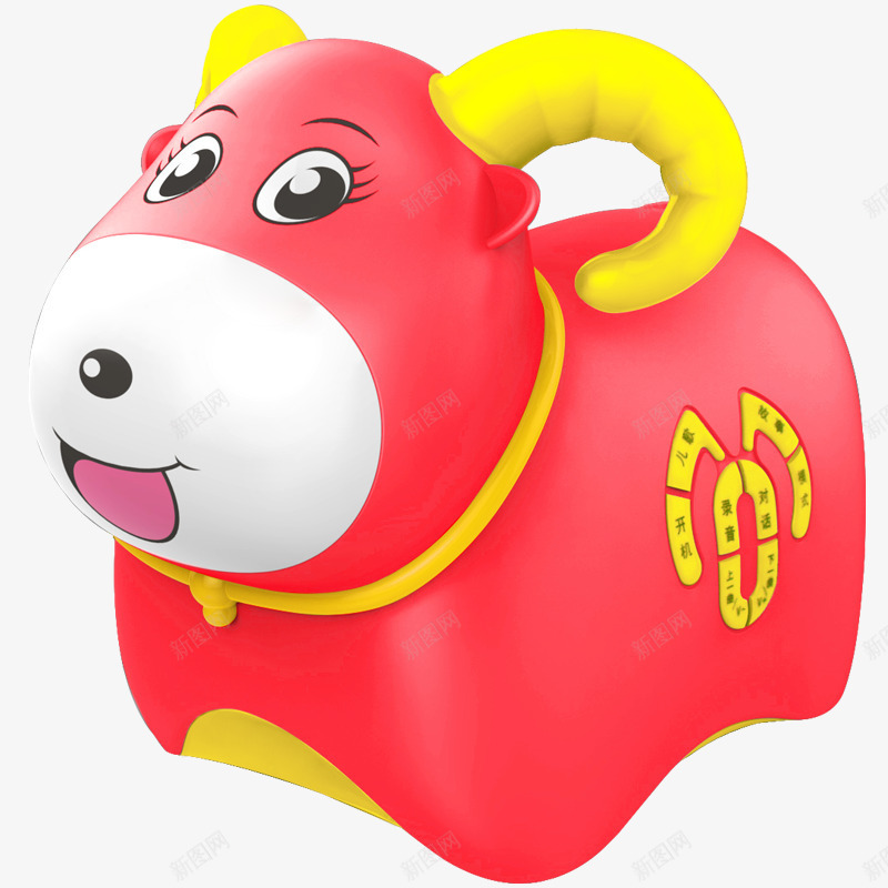 红色小羊故事机png免抠素材_新图网 https://ixintu.com 小羊造型 故事机 电子产品 红色