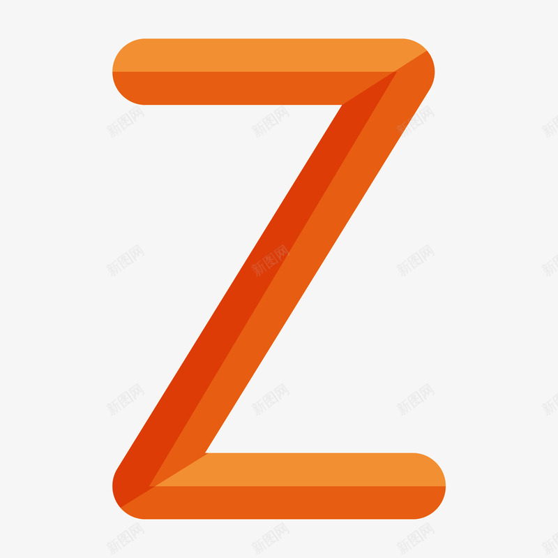 卡通橘色立体字母Zpng免抠素材_新图网 https://ixintu.com Z 创意 卡通 大写字母 立体字母 英文字母