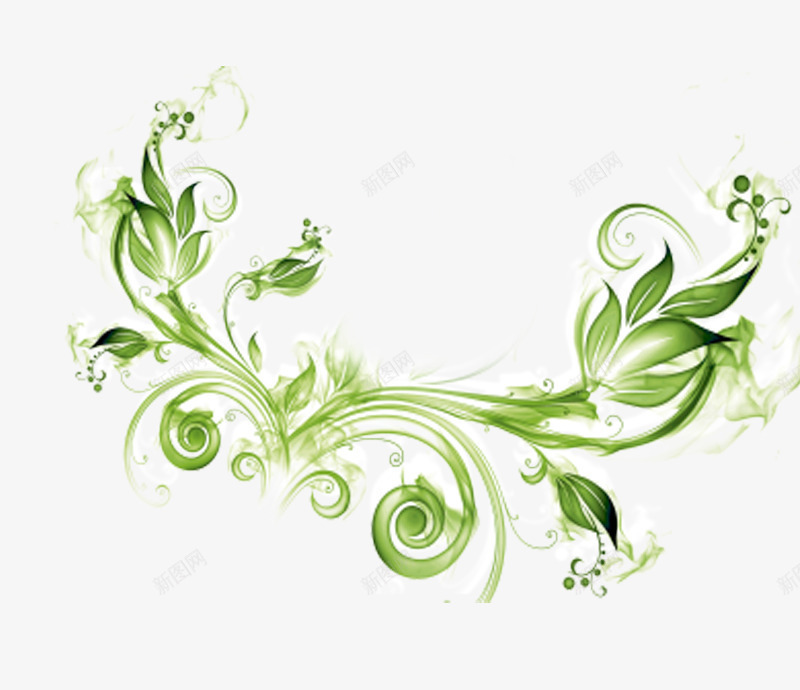 绿色边角花纹装饰png免抠素材_新图网 https://ixintu.com 植物 海报边角装饰 绿色花纹 花纹 边角装饰
