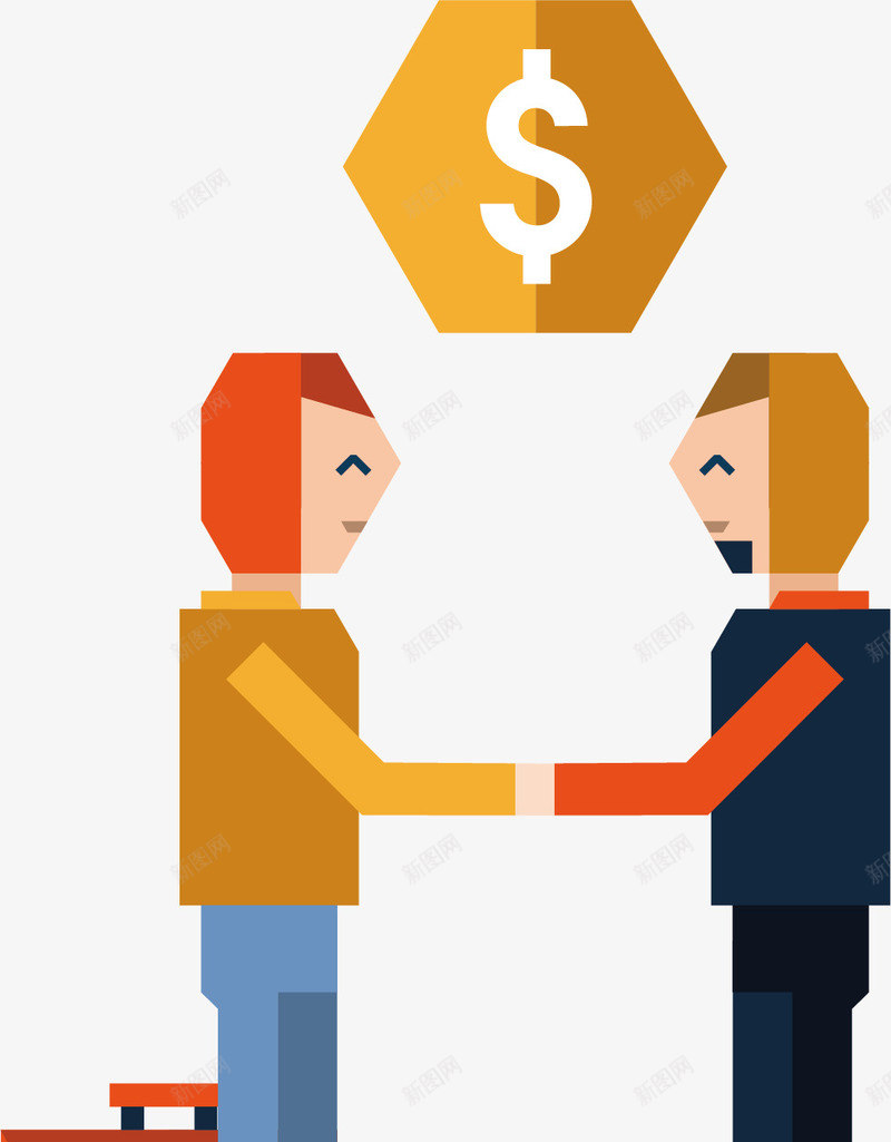 达成的交易矢量图ai免抠素材_新图网 https://ixintu.com 交易 共赢 办公 卡通手绘 商务 握手 经济 达成 矢量图