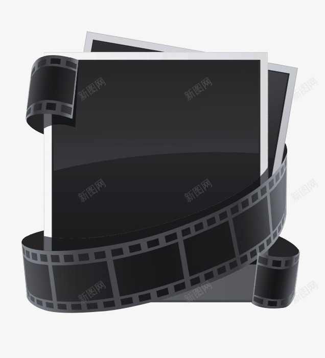 手绘黑色电影交卷和相片png免抠素材_新图网 https://ixintu.com PNG素材 手绘 电影交卷 电影元素 相片 黑色