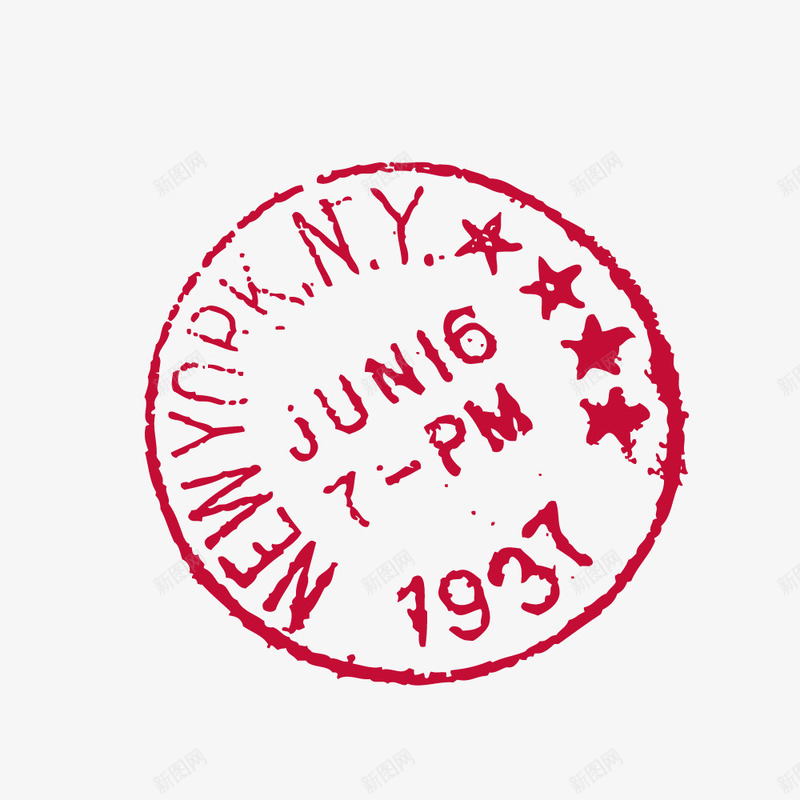 红色年代感信戳png免抠素材_新图网 https://ixintu.com 信戳 复古 年代感 怀旧 红色