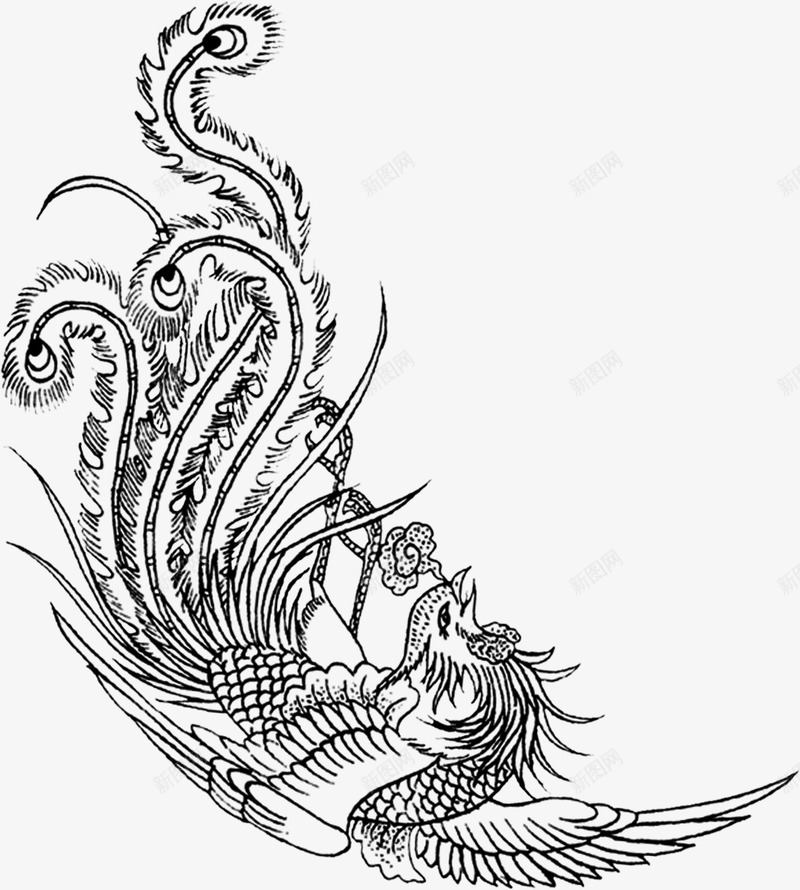黑色创意龙纹造型png免抠素材_新图网 https://ixintu.com 创意 祥龙图案 造型 黑色