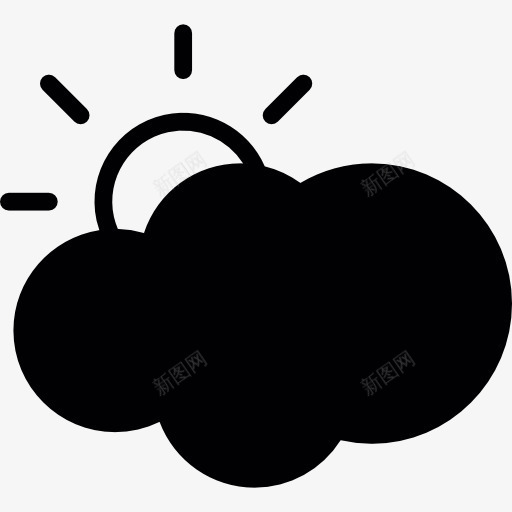 coluded预后图标png_新图网 https://ixintu.com wunny 云 剪影 多云 天气 阳光