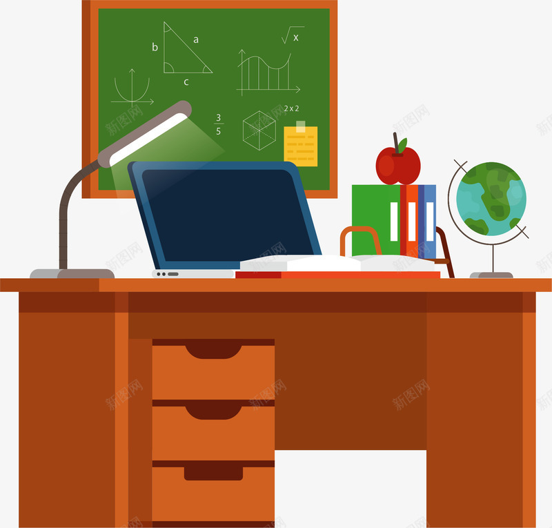 开学季老师办公室矢量图ai免抠素材_新图网 https://ixintu.com 办公室 开学 开学季 教师节 矢量png 老师办公室 矢量图
