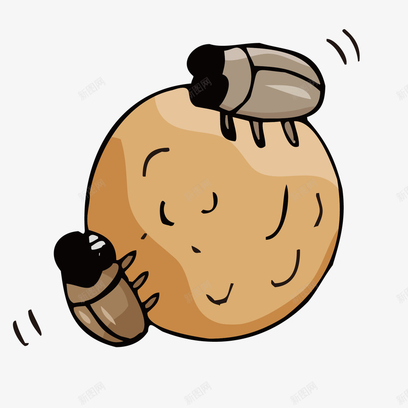 卡通屎虫昆虫动物png免抠素材_新图网 https://ixintu.com 动物 卡通昆虫 扁平 爬虫 简约