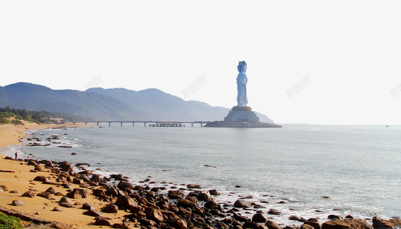 三亚旅游png免抠素材_新图网 https://ixintu.com 三亚 名胜古迹 图库 地方景点 大海 实物图 摄影图片 观音雕塑 风景名胜 高清图片