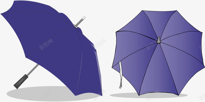 两把雨伞png免抠素材_新图网 https://ixintu.com 两把 伞把 卡通 手绘 深蓝色的 简图 纹理 雨伞