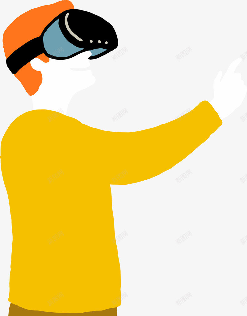 戴着vr眼镜的男人png免抠素材_新图网 https://ixintu.com 3d眼镜 戴着vr眼镜 玩耍 男人 立体眼镜 虚拟眼镜
