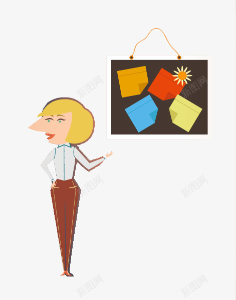 在上课的女老师png免抠素材_新图网 https://ixintu.com 女老师 教师节 边条 黑板