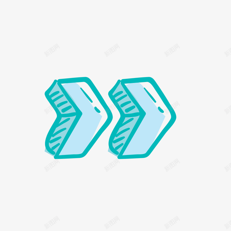 卡通蓝色手绘箭头矢量图eps免抠素材_新图网 https://ixintu.com 创意箭头 卡通箭头装饰 左右双箭头符号 手绘箭头 矢量箭头 箭头 箭头免抠 矢量图