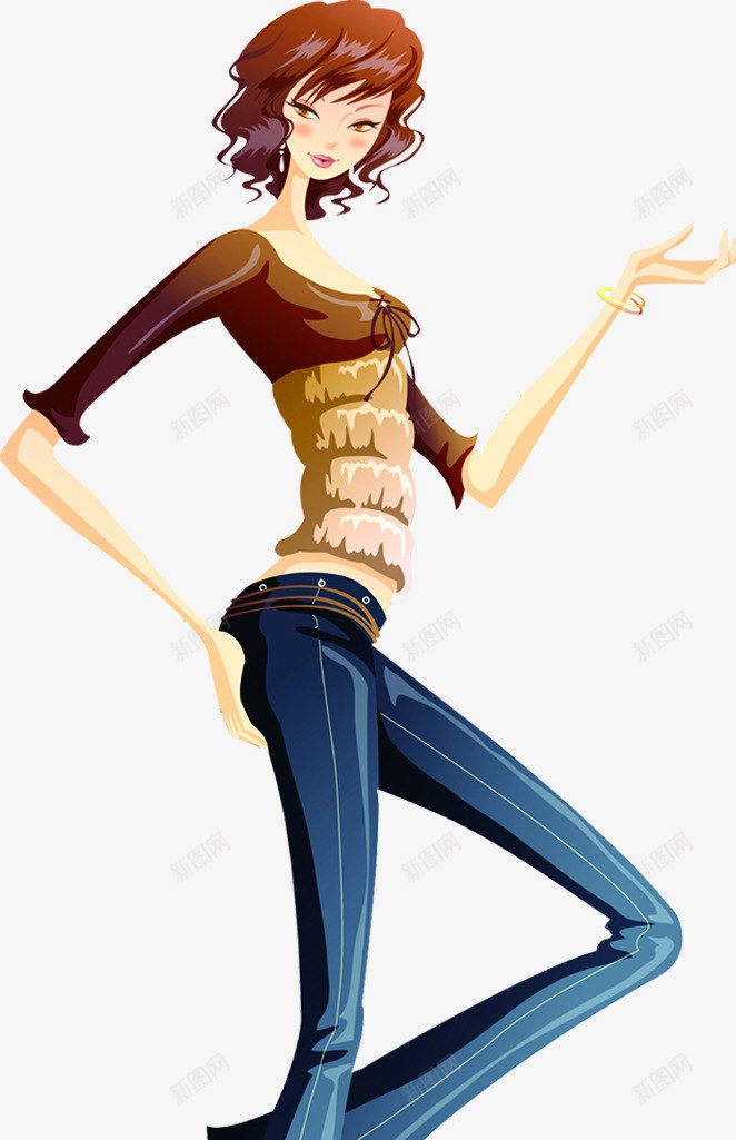 扁平手绘风格女人造型png免抠素材_新图网 https://ixintu.com 女人 扁平 造型 风格