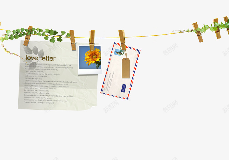 夹png免抠素材_新图网 https://ixintu.com 夹子 绳子 绿藤