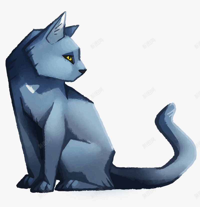 粉末质感猫咪png免抠素材_新图网 https://ixintu.com PNG PNG免费下载 PNG图片 PNG矢量 卡通 灰蓝色 猫咪 粉末 质感