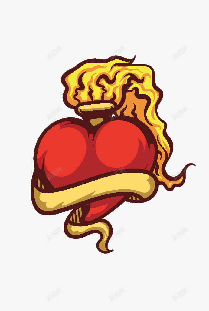 喷火的心卡通矢量图eps免抠素材_新图网 https://ixintu.com 卡通 喷火的心卡通矢量图 心形 火热的心 爱心 红心 矢量图