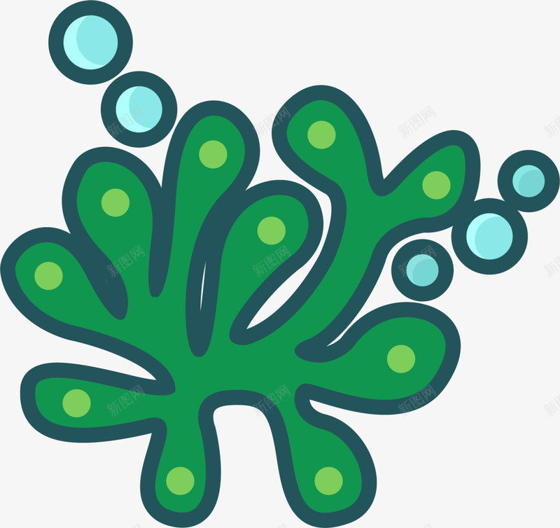 绿色卡通海草植物png免抠素材_新图网 https://ixintu.com 6月8号 世界海洋日 卡通海草 大海 海草 绿色植物 自然