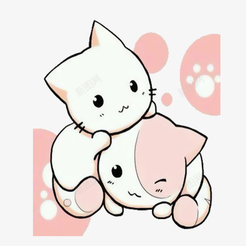 可爱的卡通猫咪png免抠素材_新图网 https://ixintu.com 动物脚印 卡通猫咪 宠物 广告设计 插画 猫咪脚印