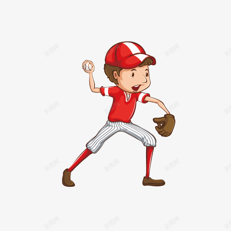 卡通棒球运动员装饰海报png免抠素材_新图网 https://ixintu.com 人物 人物介绍 动漫人物 卡通人物 棒球运动员 男孩和女孩 男运动员 运动员