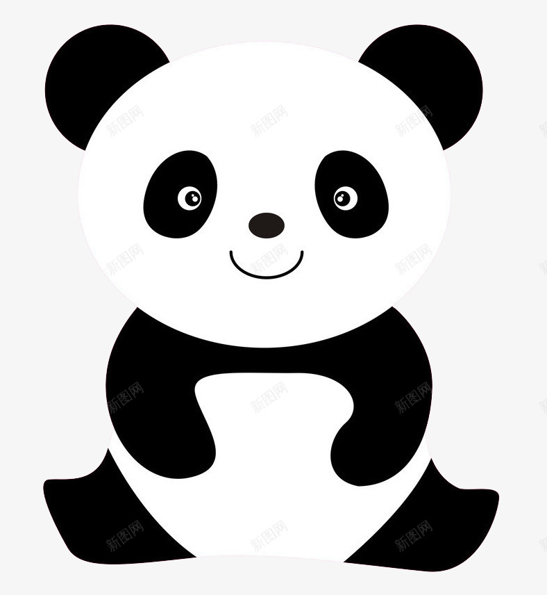 呆萌熊猫png免抠素材_新图网 https://ixintu.com 卡通 呆萌 手绘 熊猫