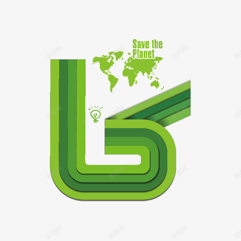 绿色线条和地图矢量图ai免抠素材_新图网 https://ixintu.com 地图 灯泡 绿色线条 矢量图
