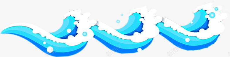 卡通夏日浪花效果元素png免抠素材_新图网 https://ixintu.com 元素 卡通 夏日 效果 浪花