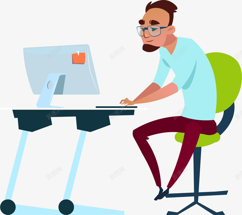 创意卡通加班男子办公插画矢量图ai免抠素材_新图网 https://ixintu.com 创意卡通加班男子 办公 加班男子 商务 商务插画 矢量办公 科技 矢量图