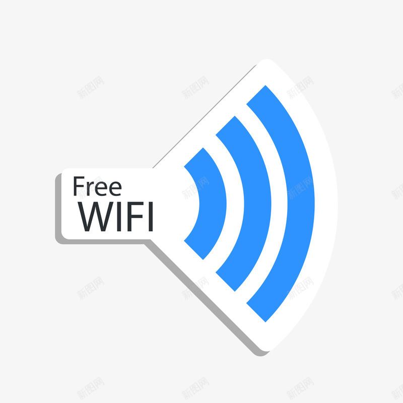 无线蓝色标签png免抠素材_新图网 https://ixintu.com WiFi标签 卡通标签 文案 文案背景 无线标签 蓝色标签