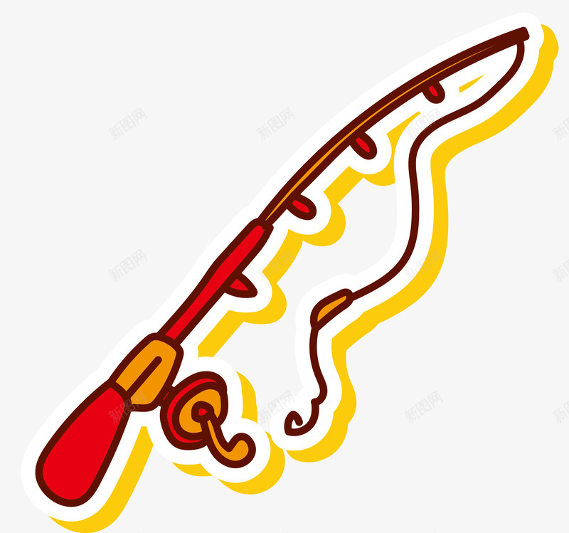 手绘风格卡通鱼竿png免抠素材_新图网 https://ixintu.com 卡通钓鱼装备 手绘风格 手绘鱼竿 装备 钓鱼专业装备 钓鱼用具 鱼竿