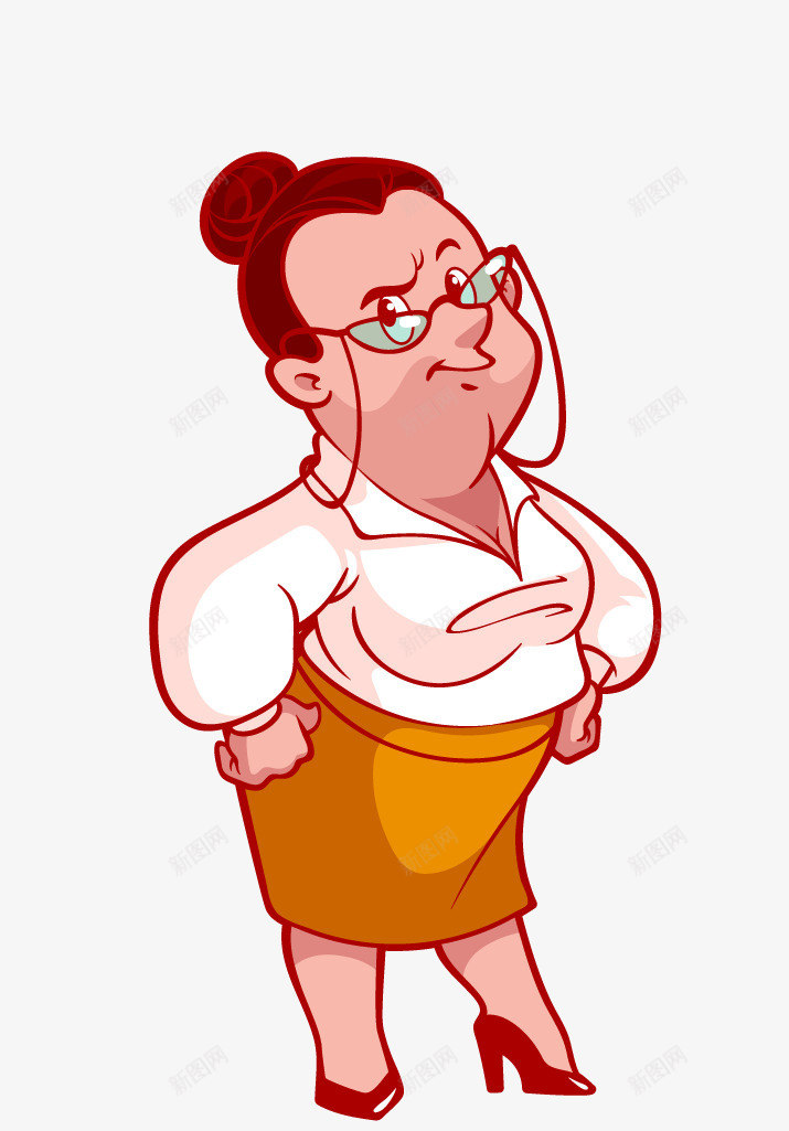 女人png免抠素材_新图网 https://ixintu.com 女人矢量女人眼镜肥胖