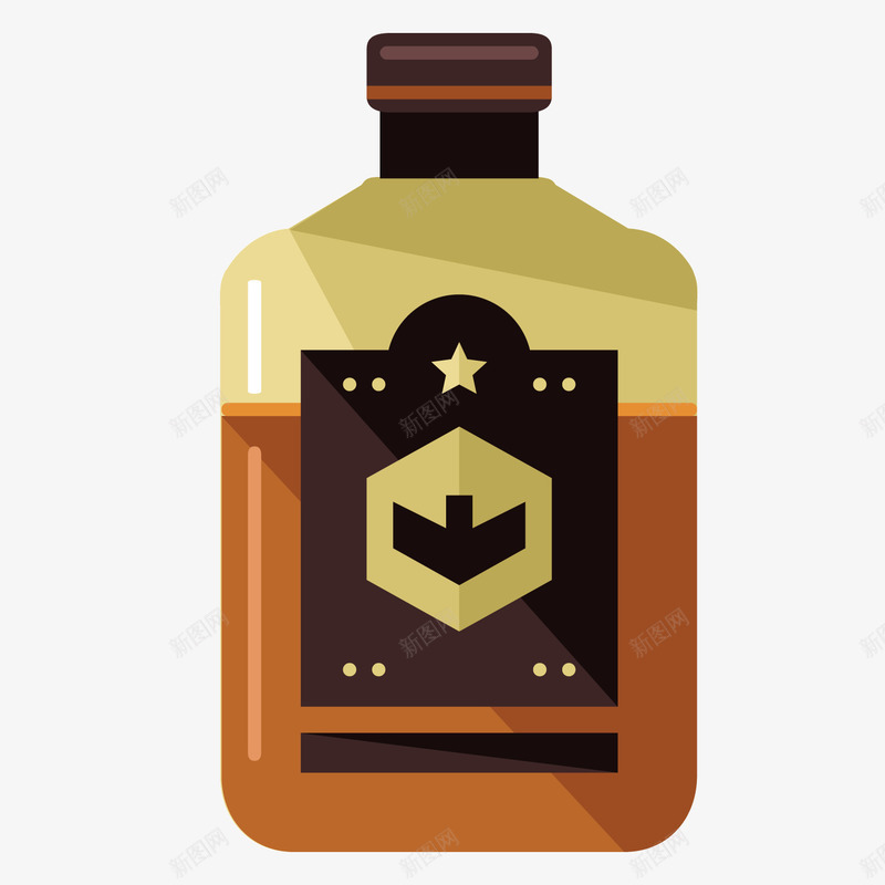 灰色酒瓶png免抠素材_新图网 https://ixintu.com 光泽 反光 扁平化 渐变 灰色 瓶盖 质感