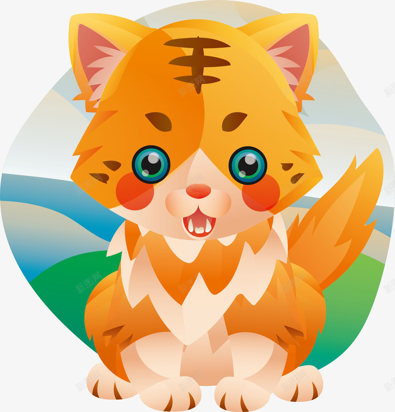 黄色猫咪老虎矢量图eps免抠素材_新图网 https://ixintu.com 猫 猫咪 猫科动物 老虎 黄色 矢量图