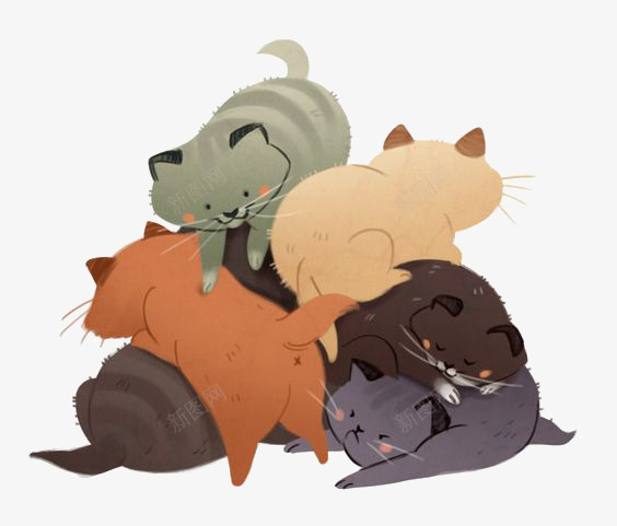 卡通胖猫咪png免抠素材_新图网 https://ixintu.com 一群猫咪 手绘猫咪 猫咪免扣元素 猫咪插画 胖猫咪