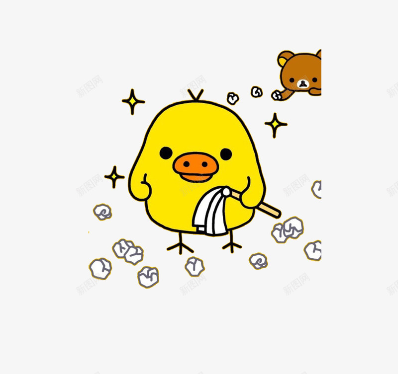 猪鼻子的黄色小鸭png免抠素材_新图网 https://ixintu.com 动漫 卡通 小鸭 手绘 猪鼻子 黄色