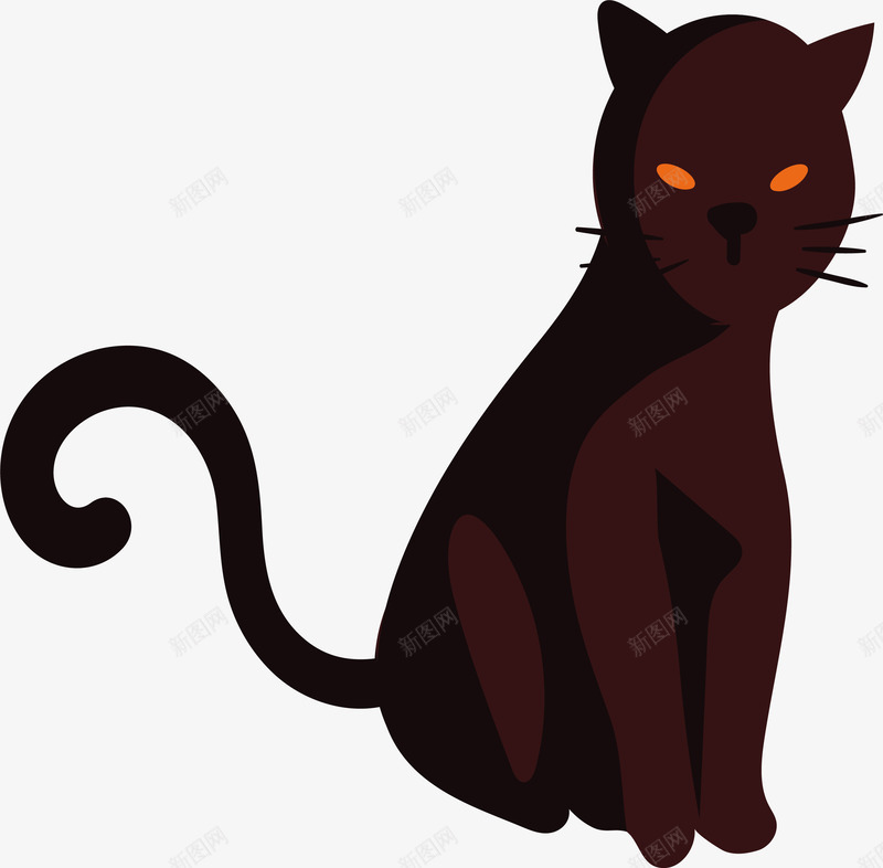 魔化的黑色猫咪矢量图ai免抠素材_新图网 https://ixintu.com 万圣节 恐怖猫咪 猫咪 矢量png 魔化猫咪 黑色猫咪 矢量图