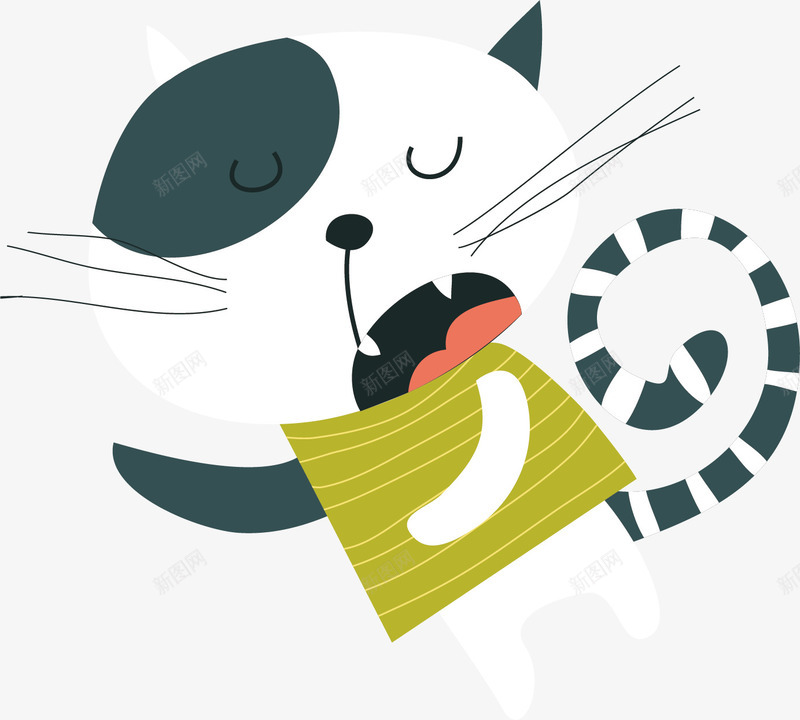 睡觉的猫咪矢量图ai免抠素材_新图网 https://ixintu.com 动物 卡通 可爱 宠物 张嘴 慵懒的猫 水彩 猫咪 睡觉 矢量图 躺被窝里的卡通猫