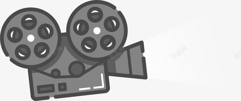 灰色卡通电影放映机png免抠素材_新图网 https://ixintu.com 影视 播放 放映 放映厅 电影放映机 电影节 电影院 装饰图案