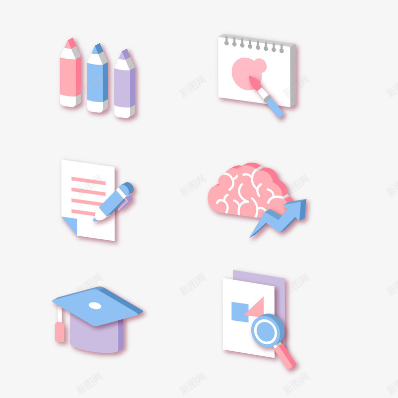 铅笔学士帽大脑记事本矢量图eps免抠素材_新图网 https://ixintu.com 免抠图PNG 大脑 学士帽 记事本 铅笔 矢量图