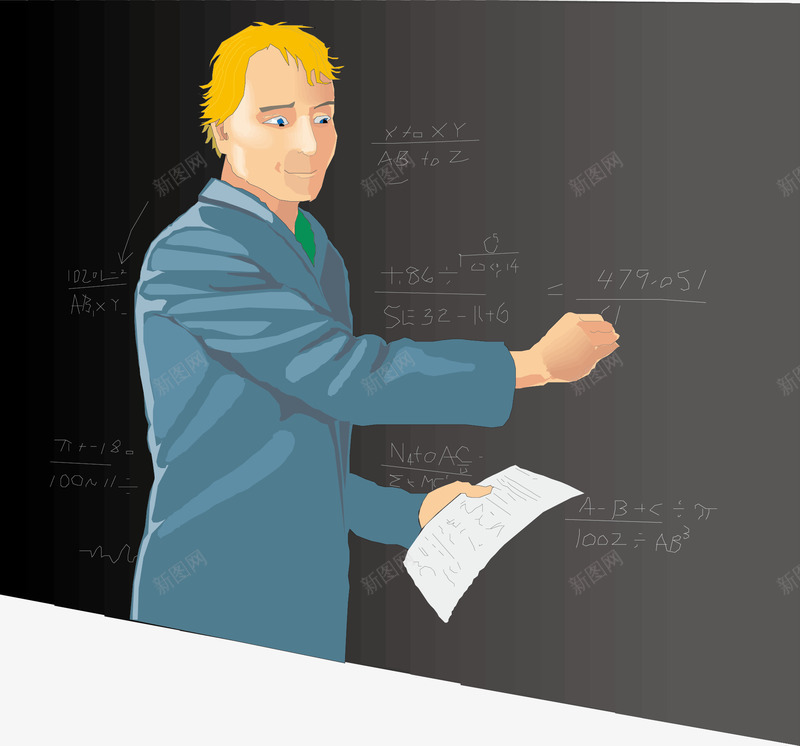 数学老师png免抠素材_新图网 https://ixintu.com 创意教师元素 卡通教师 矢量教师 矢量老师 讲课的人 讲课的人元素