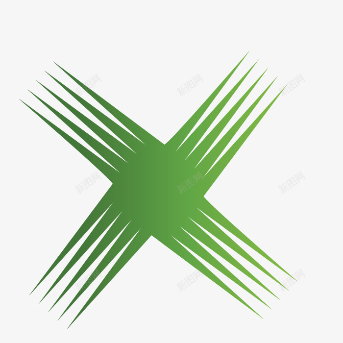 绿色抽象Xpng免抠素材_新图网 https://ixintu.com 打叉 抽象 绳子 绿色标志