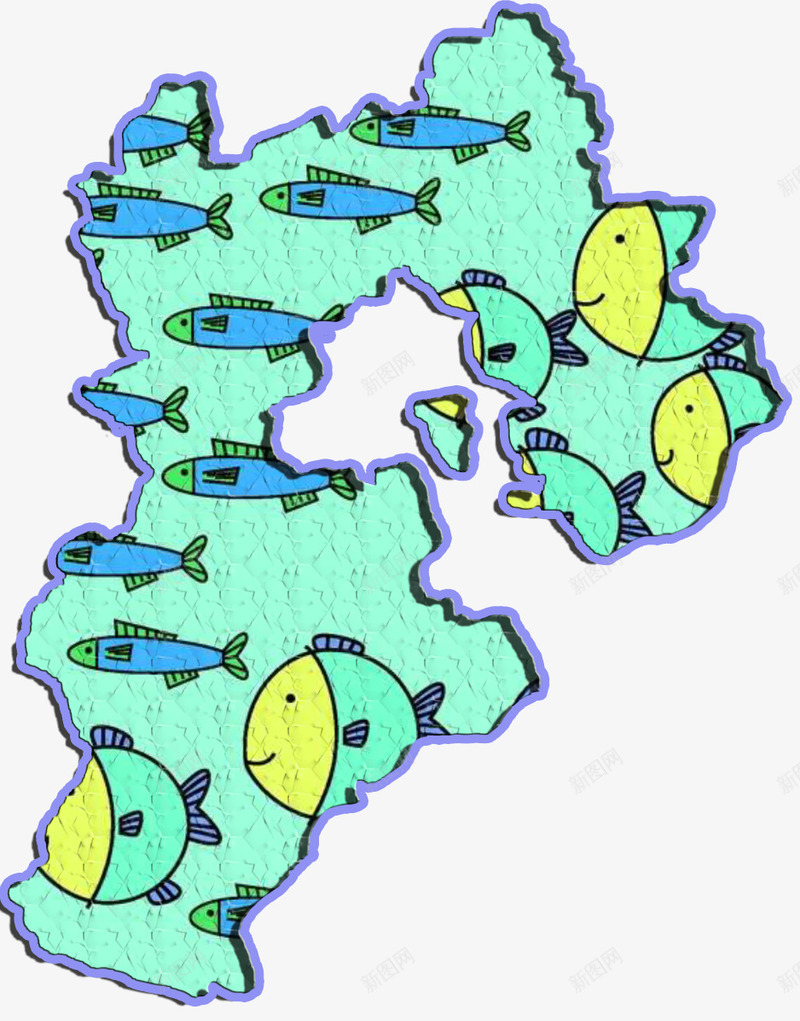 可爱小鱼贴图河北地图png免抠素材_新图网 https://ixintu.com 可爱 小鱼 河北地图 贴图