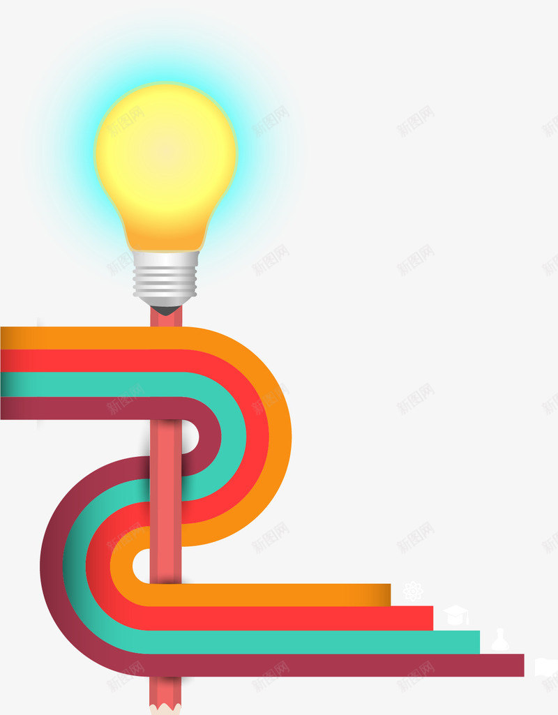 卡通教育线条灯泡矢量图ai免抠素材_新图网 https://ixintu.com 卡通 教育 灯泡 线条 矢量图